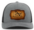 Trucker Hat with Marazzito Ranch Leather Patch (Heather Grey/Black)