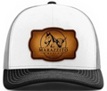 Trucker Hat with Marazzito Ranch Leather Patch (White/Grey/Black)