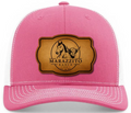 Trucker Hat with Marazzito Ranch Leather Patch (Hot Pink/White)