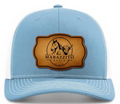 Trucker Hat with Marazzito Ranch Leather Patch (Columbia Blue/White)