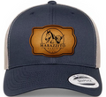 Trucker Hat with Marazzito Ranch Leather Patch (Navy/White)